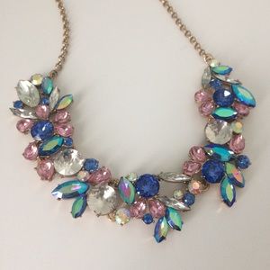 J. Crew Sparkle Statement Necklace NWT Blue/Pink